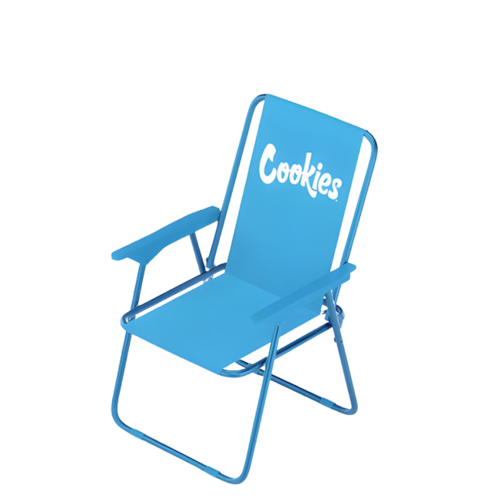 Chaise pliante Cookies Goodies, design coloré et légère, idéale pour la cuisine ou le camping, avec structure en métal et assise confortable.