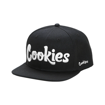 Casquette snapback Cookies Original Goodies noir et blanc avec logo brodé, style décontracté et tendance.