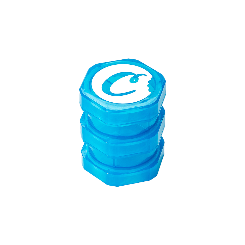 Grand bocal empilable Cookies V2 pour biscuits, en plastique bleu, idéal pour stocker des gourmandises et bonnes surprises.