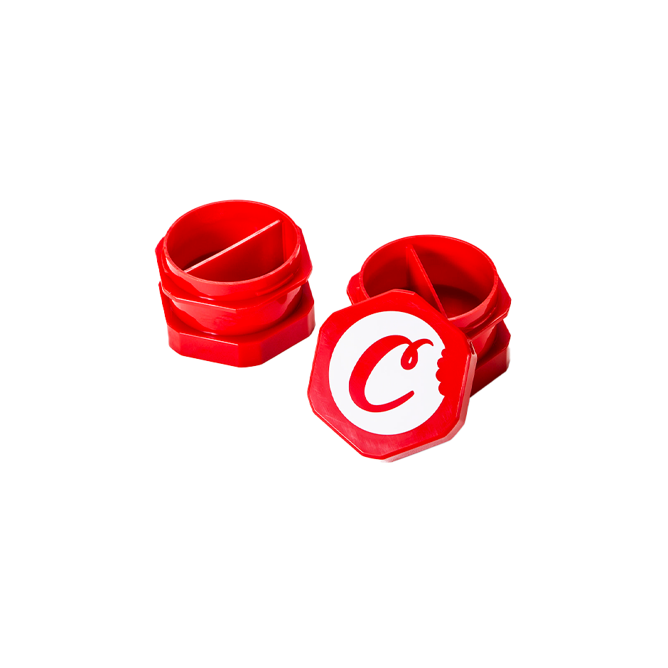 Grand bocal empilable Cookies V2 pour bonbons, en verre rouge avec couvercle, idéal pour stocker des gourmandises.