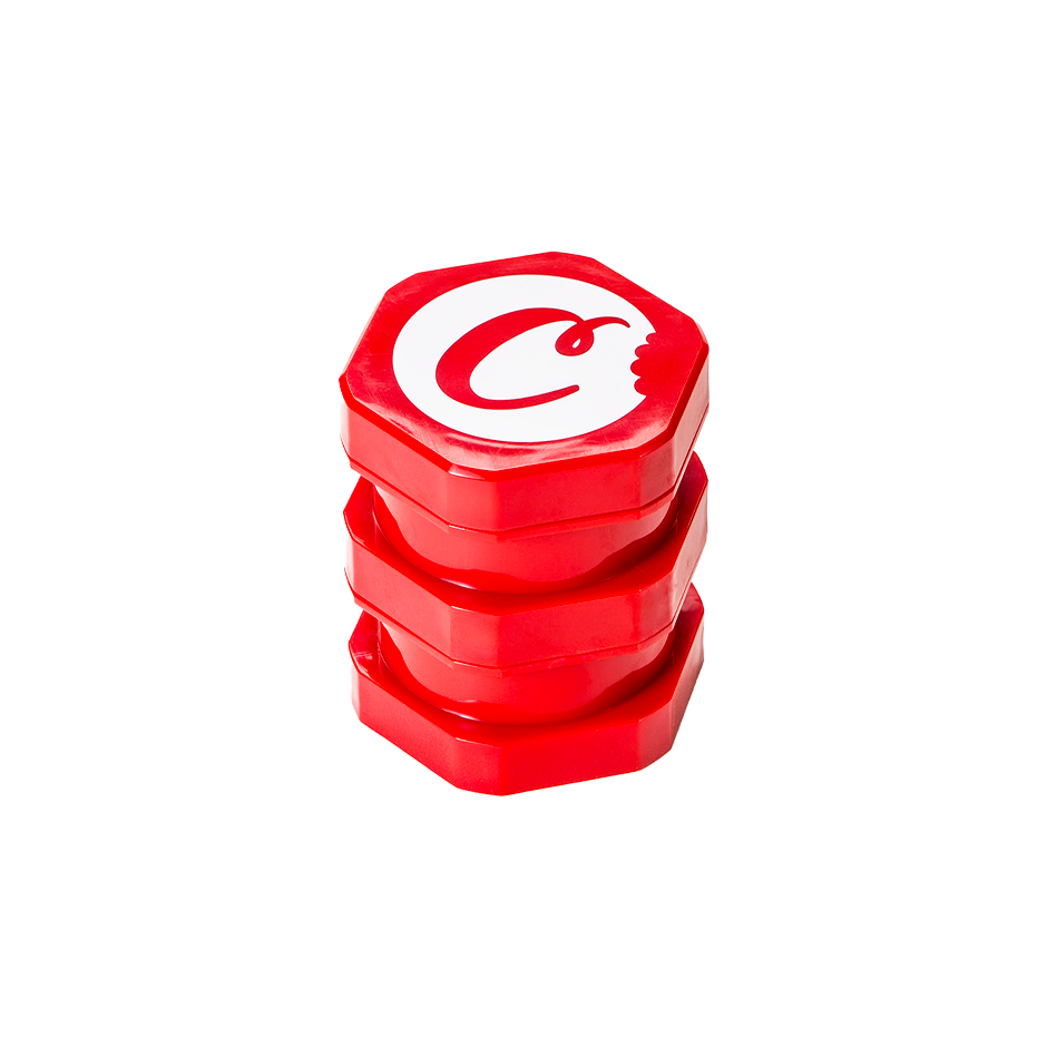 Grand bocal empilable Cookies V2 pour bonbons ou biscuits, en verre rouge avec couvercle, idéal pour organiser la cuisine.