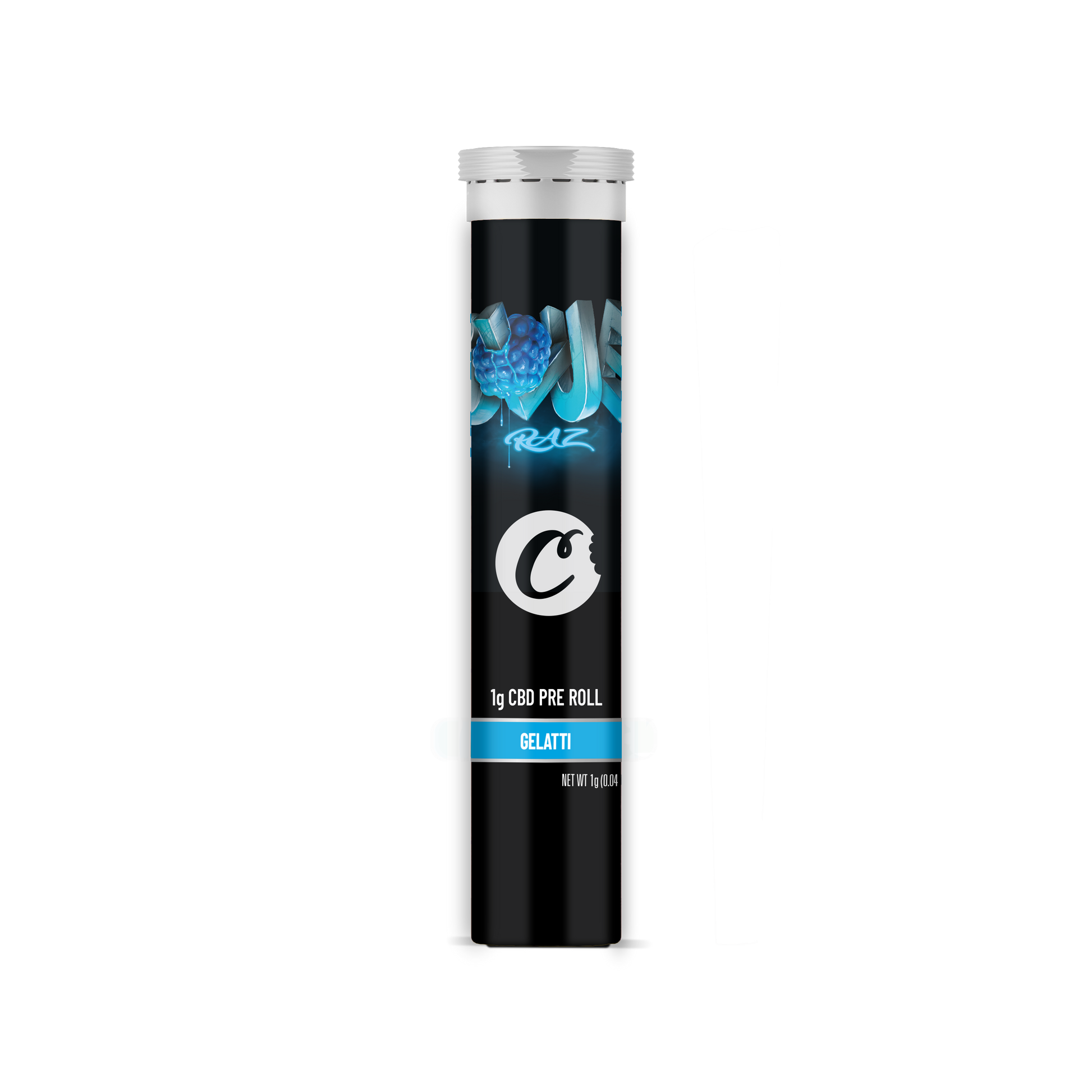 Pré-roulé CBD Blue Raz de la marque Cookies, en paquet avec plusieurs joints au cannabis CBD bleu.