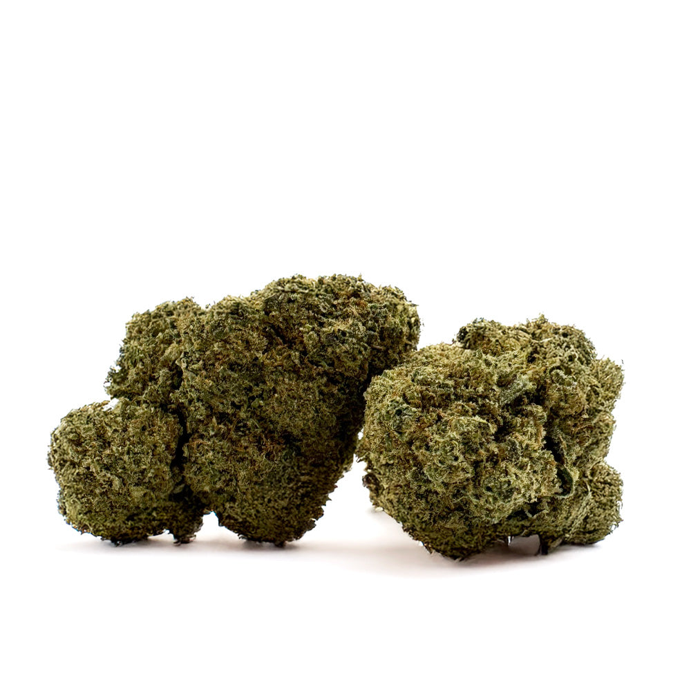 Gelato OG par DELI-CANNA, flacon avec 3g de cannabis, illustration du produit de haute qualité, emballage transparent.