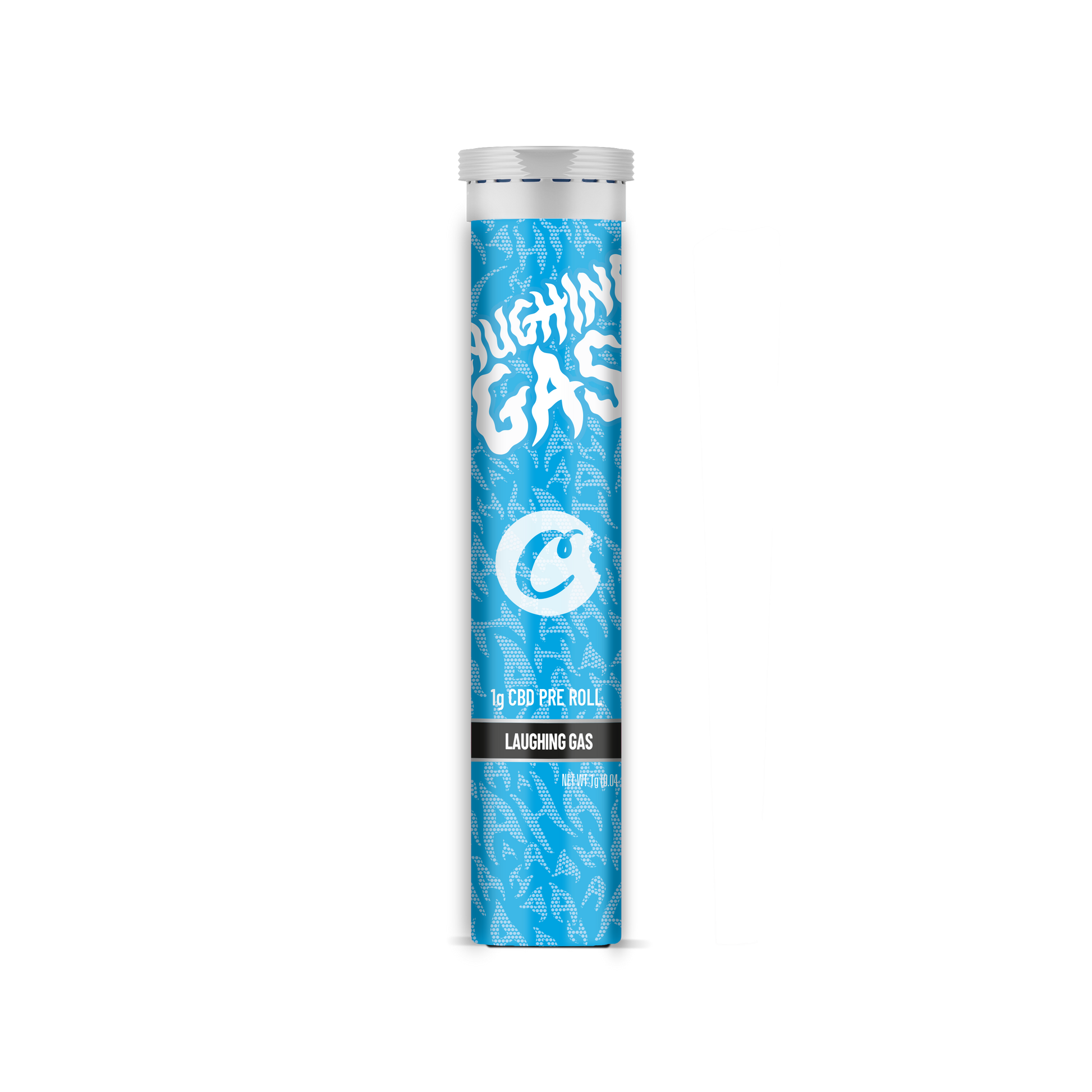 Prerolls Cookies Laughing Gas B2B, pré-rouleaux de cannabis, emballage coloré et marque distinctive.