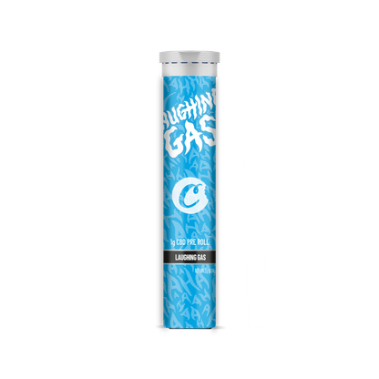 Prerolls Cookies Laughing Gas B2B, pré-rouleaux de cannabis, emballage coloré et marque distinctive.
