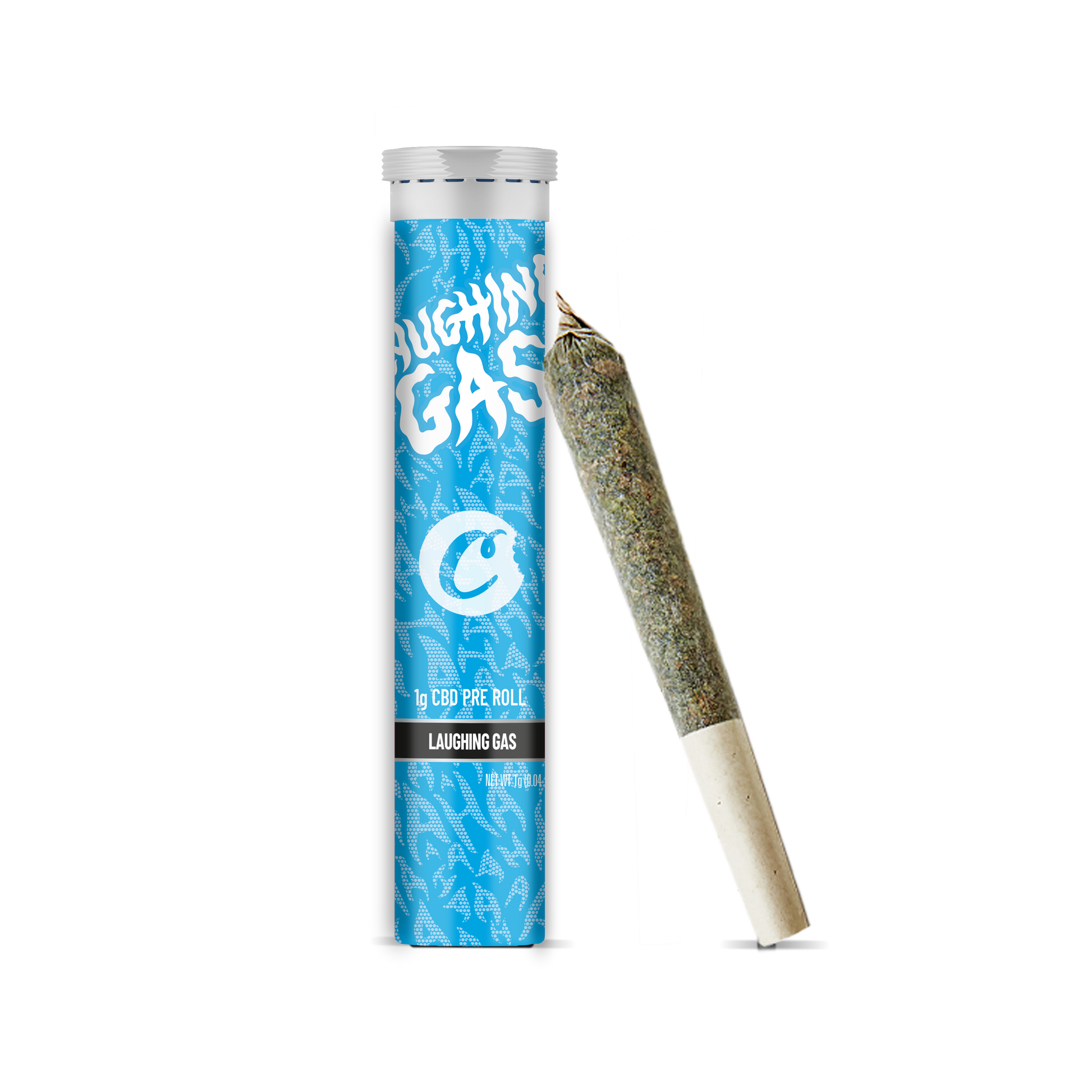 Précis de pré-rouleaux Laughing Gas B2B de la marque Cookies, avec joint prêt à consommer, image de mockup.
