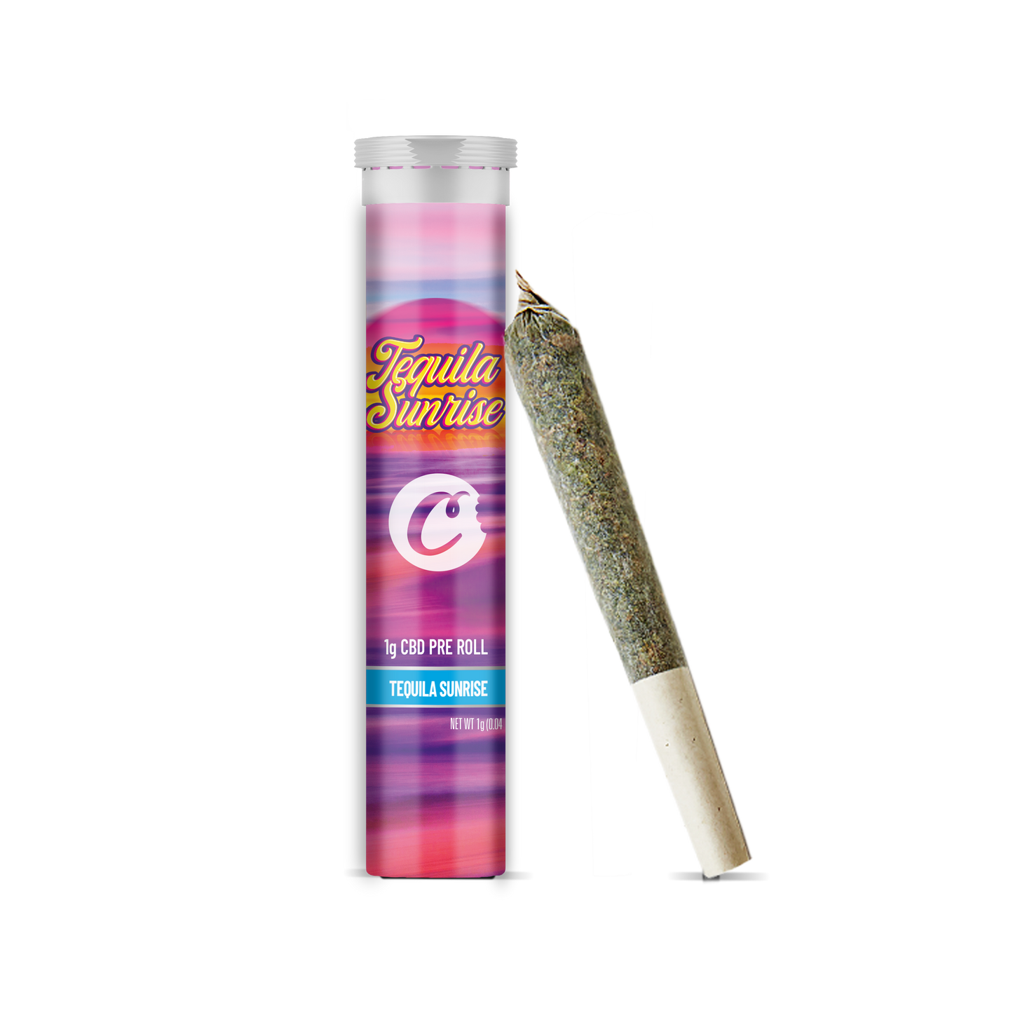Pré-rolls Tequila Sunrise B2B de la marque Cookies, présentés dans un emballage avec plusieurs joints roulés à la main.